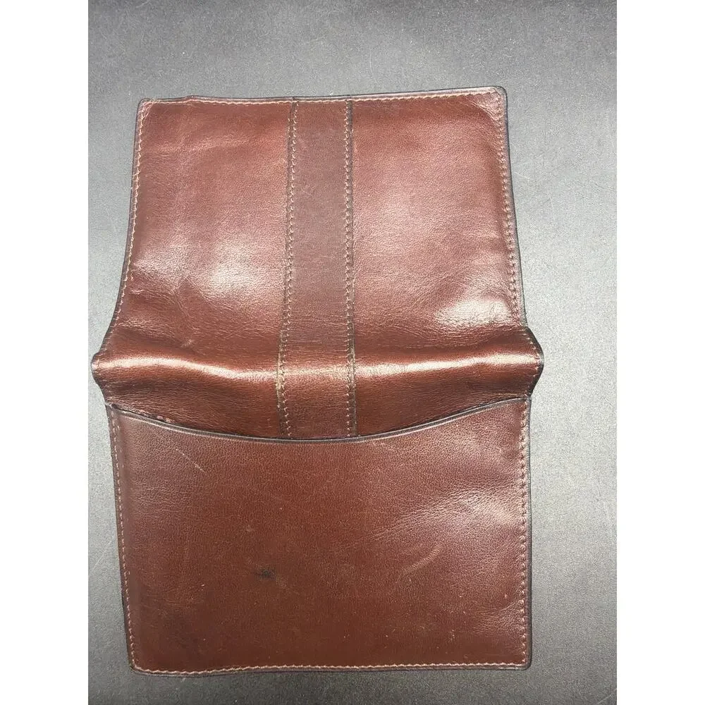 Brown Genuine Leather Bifold Credit Card Wallet Slim Pocket Organizer Unbranded